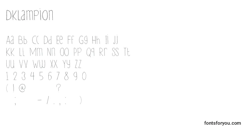 A fonte DkLampion – alfabeto, números, caracteres especiais