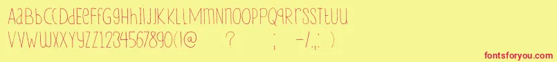 DkLampion-Schriftart – Rote Schriften auf gelbem Hintergrund
