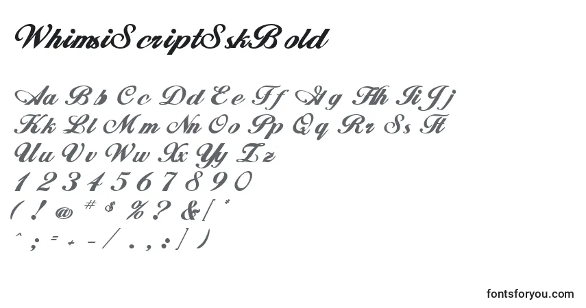 WhimsiScriptSskBold-fontti – aakkoset, numerot, erikoismerkit