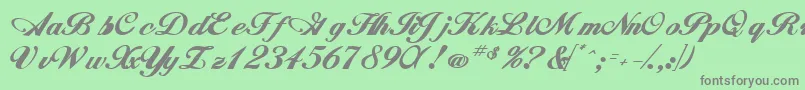 WhimsiScriptSskBold Font – Gray Fonts on Green Background