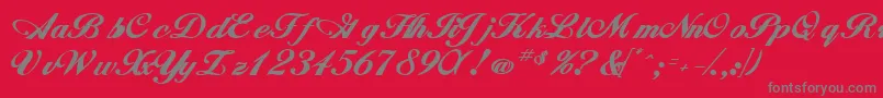 WhimsiScriptSskBold Font – Gray Fonts on Red Background