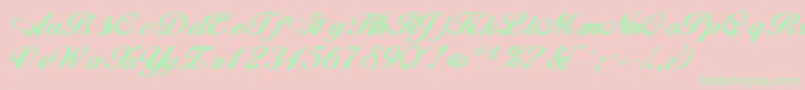 WhimsiScriptSskBold Font – Green Fonts on Pink Background