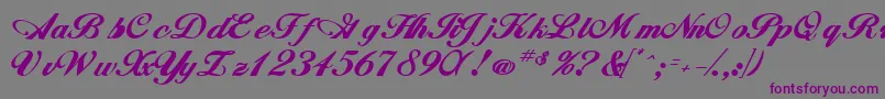 WhimsiScriptSskBold-Schriftart – Violette Schriften auf grauem Hintergrund