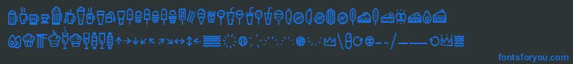 EscalopeSoftIcons Font – Blue Fonts on Black Background