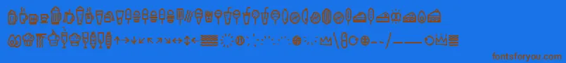 EscalopeSoftIcons Font – Brown Fonts on Blue Background