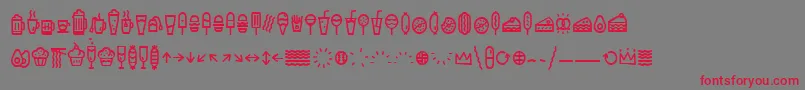 EscalopeSoftIcons Font – Red Fonts on Gray Background