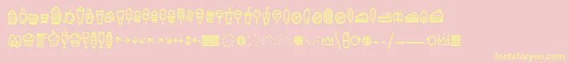 EscalopeSoftIcons-Schriftart – Gelbe Schriften auf rosa Hintergrund