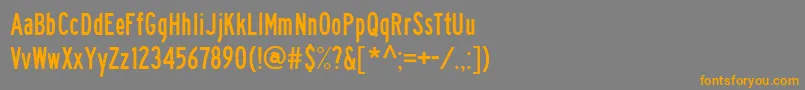 フォントHwygcond – オレンジの文字は灰色の背景にあります。