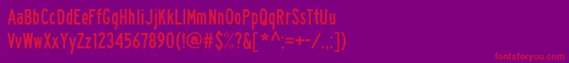 Hwygcond Font – Red Fonts on Purple Background