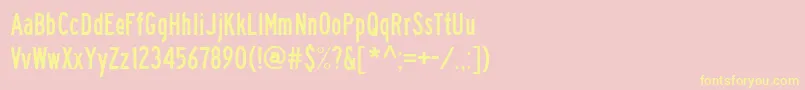 Hwygcond Font – Yellow Fonts on Pink Background