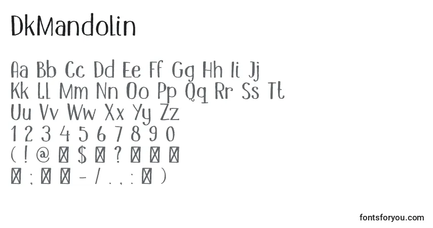 A fonte DkMandolin – alfabeto, números, caracteres especiais