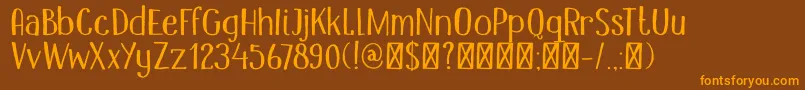 DkMandolin Font – Orange Fonts on Brown Background