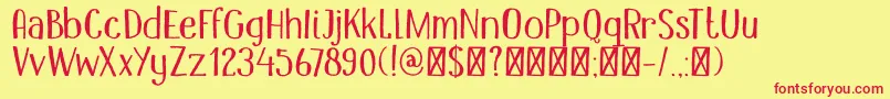 DkMandolin Font – Red Fonts on Yellow Background