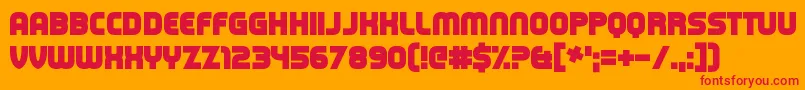CapitalClickbait-Schriftart – Rote Schriften auf orangefarbenem Hintergrund