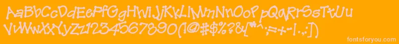 ThreadfunBolditalic Font – Pink Fonts on Orange Background