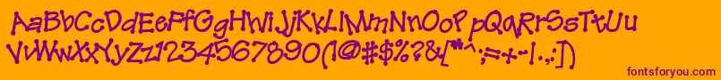 ThreadfunBolditalic Font – Purple Fonts on Orange Background