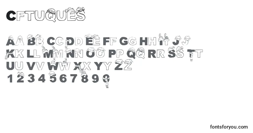 Czcionka Cftuques – alfabet, cyfry, specjalne znaki