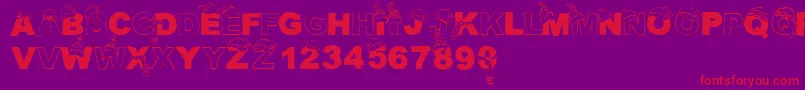 Cftuques Font – Red Fonts on Purple Background