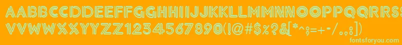 Neonthck Font – Green Fonts on Orange Background