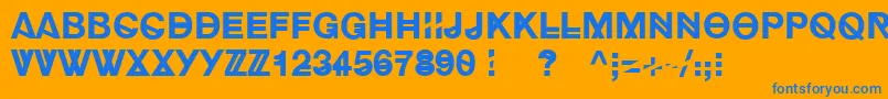 HipstelveticaBold Font – Blue Fonts on Orange Background