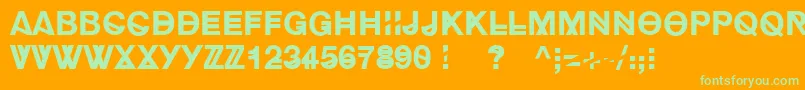 HipstelveticaBold Font – Green Fonts on Orange Background