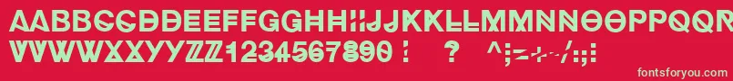 フォントHipstelveticaBold – 赤い背景に緑の文字