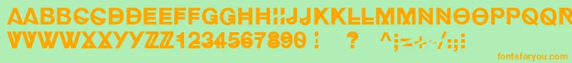 HipstelveticaBold Font – Orange Fonts on Green Background