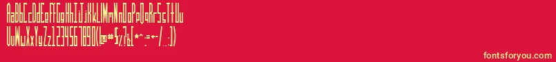 TruckRocketry Font – Yellow Fonts on Red Background