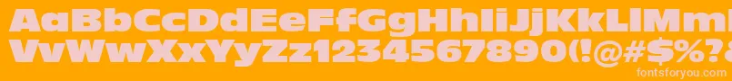 Incised901NordBt-fontti – vaaleanpunaiset fontit oranssilla taustalla