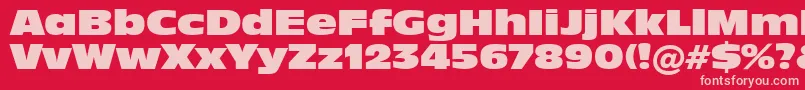 Incised901NordBt-fontti – vaaleanpunaiset fontit punaisella taustalla