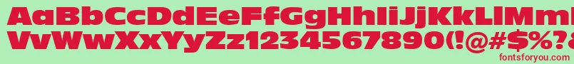 Incised901NordBt-fontti – punaiset fontit vihreällä taustalla