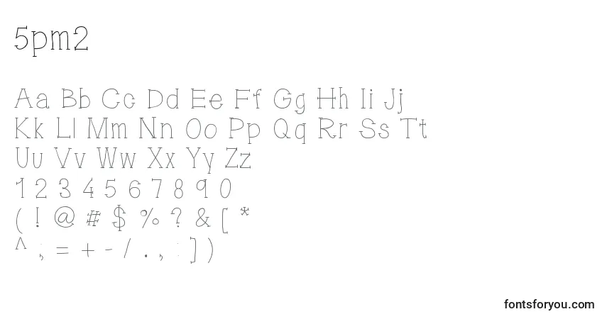 A fonte 5pm2 – alfabeto, números, caracteres especiais