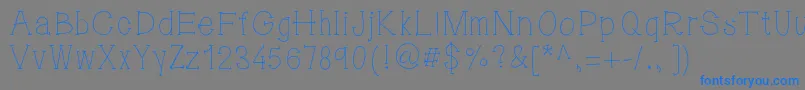 フォント5pm2 – 灰色の背景に青い文字