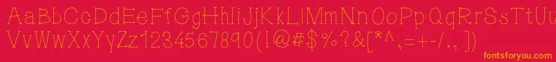 フォント5pm2 – 赤い背景にオレンジの文字