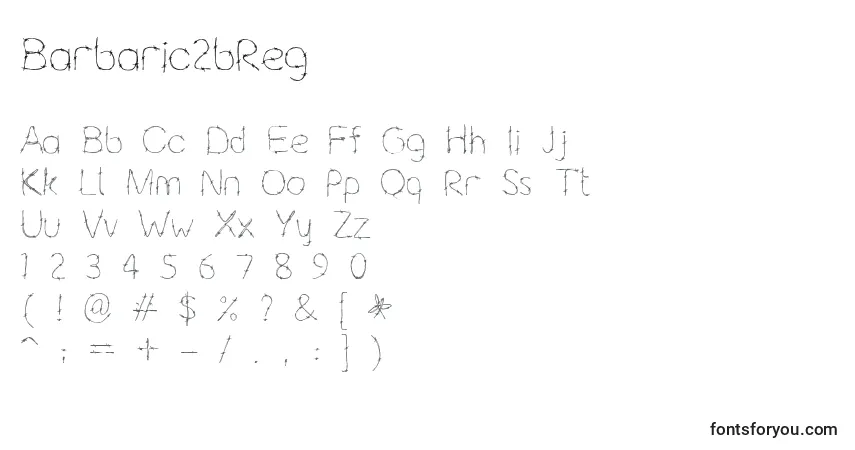 A fonte Barbaric2bReg – alfabeto, números, caracteres especiais