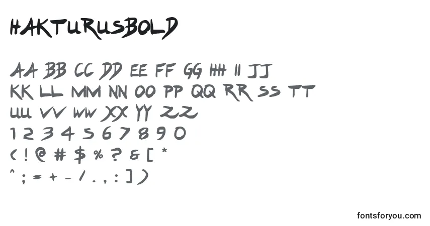 Czcionka Hakturusbold – alfabet, cyfry, specjalne znaki