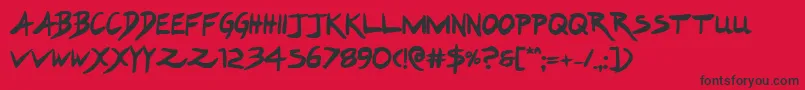 Hakturusbold Font – Black Fonts on Red Background