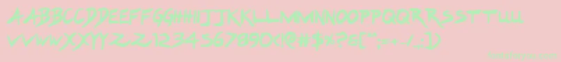 More about Hakturusbold Font Hakturusbold Font – Green Fonts on Pink Background