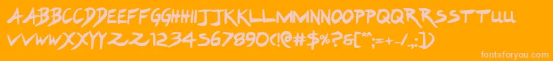 Fonte Hakturusbold – fontes rosa em um fundo laranja