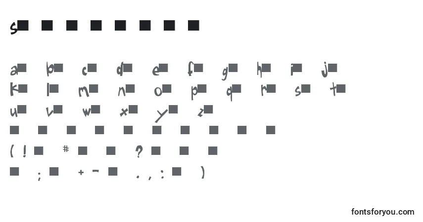 Шрифт Sugarfish – алфавит, цифры, специальные символы