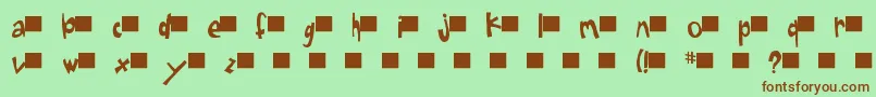 Шрифт Sugarfish – коричневые шрифты на зелёном фоне
