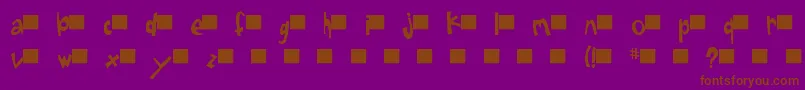 Sugarfish-Schriftart – Braune Schriften auf violettem Hintergrund