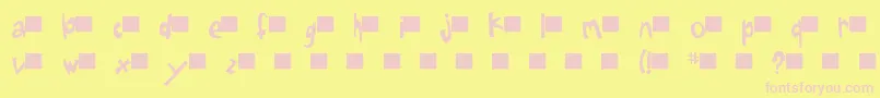 Sugarfish-fontti – vaaleanpunaiset fontit keltaisella taustalla