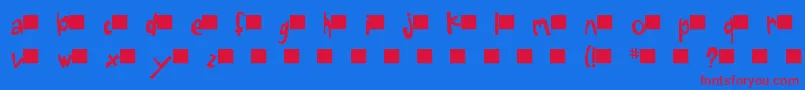 Sugarfish Font – Red Fonts on Blue Background