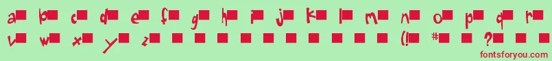 Sugarfish-fontti – punaiset fontit vihreällä taustalla