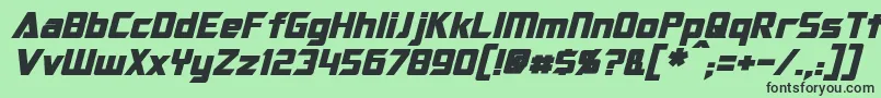 OptimusBoldItalic Font – Black Fonts on Green Background