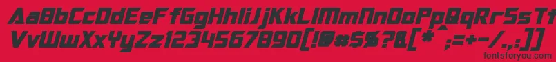 OptimusBoldItalic Font – Black Fonts on Red Background