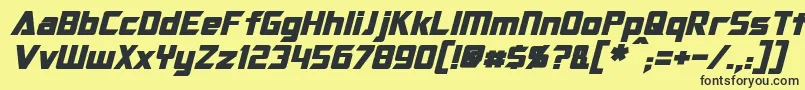 OptimusBoldItalic Font – Black Fonts on Yellow Background