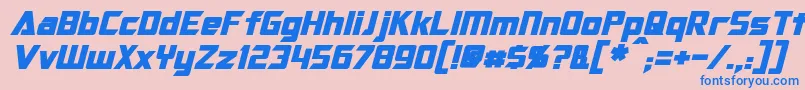 OptimusBoldItalic Font – Blue Fonts on Pink Background