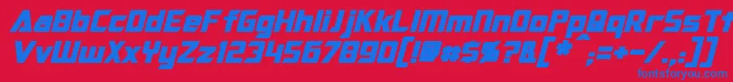OptimusBoldItalic Font – Blue Fonts on Red Background
